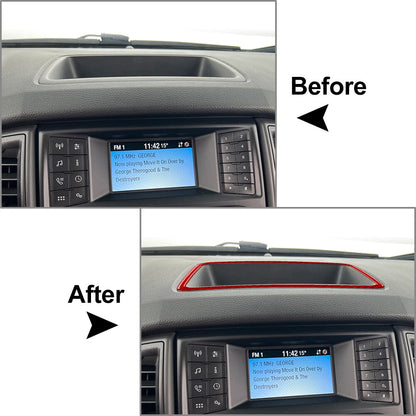 Carbon Fiber Dashboard Storage Box Cover Trim for Ford Ranger (2019-2022)