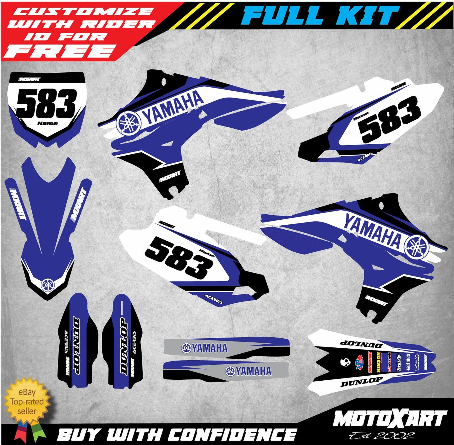 Custom Sticker Kit for Yamaha YZF 450 2010-2013 Dusty Style Decals