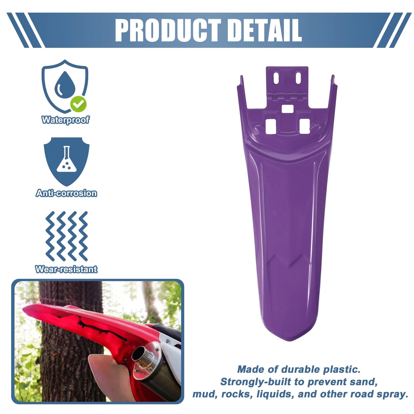 Rear Tail Mud Guard Fender for Sur Ron Light Segwa Purple