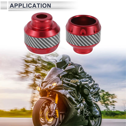 2 x 14mm Aluminum Alloy Carbon Fiber Motorcycle Slider Frame Red for Make Model