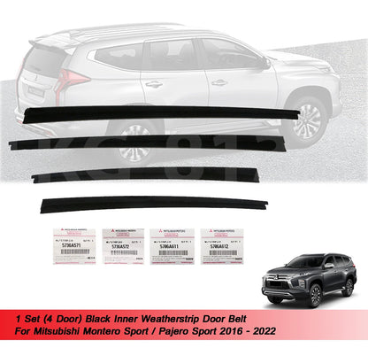 4 x Inner Weatherstrip Door Belts for Mitsubishi Pajero Sport (2016-2022)
