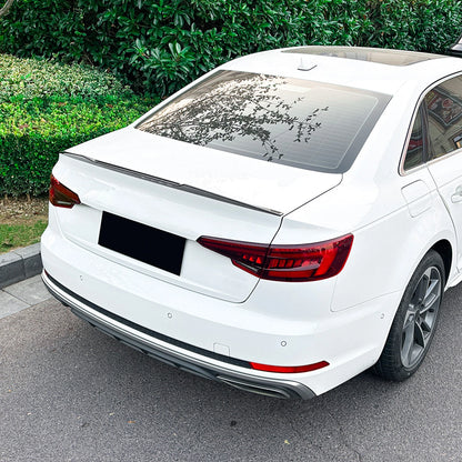 1pc Carbon Look Rear Boot Spoiler Lip for Audi A4 S4 B9 (2017-2024)