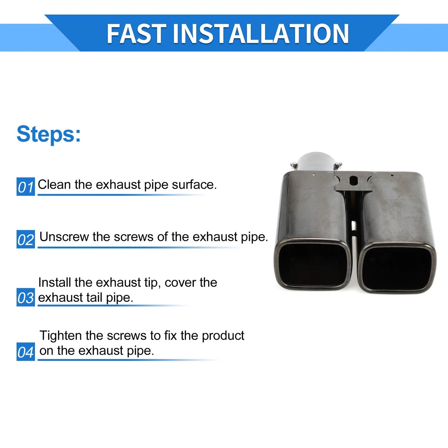 1 Pc Dual Exhaust Tip 2.4" Inlet for Toyota Alphard Vellfire (2015-2023)