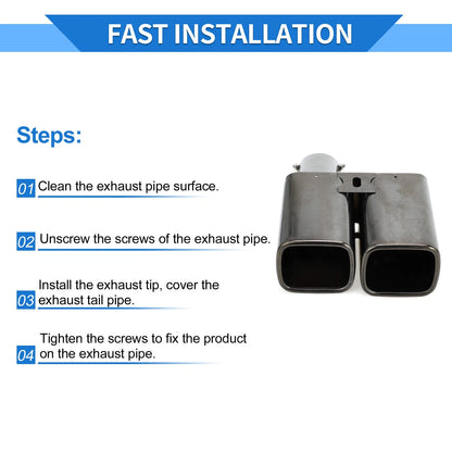 1 Pc Dual Exhaust Tip 2.4" Inlet for Toyota Alphard Vellfire (2015-2023)