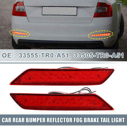 Rear Bumper LED Reflector Brake Tail Light Red Lens for Honda Civic (13-15)
