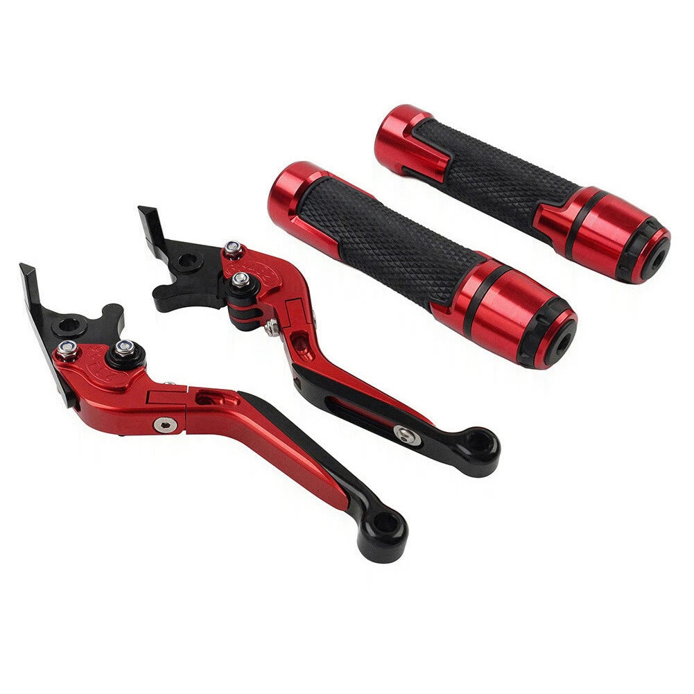 Red Extendable Brake Clutch Lever Grip Set for Yamaha XMAX 125/300 (2017-2023)