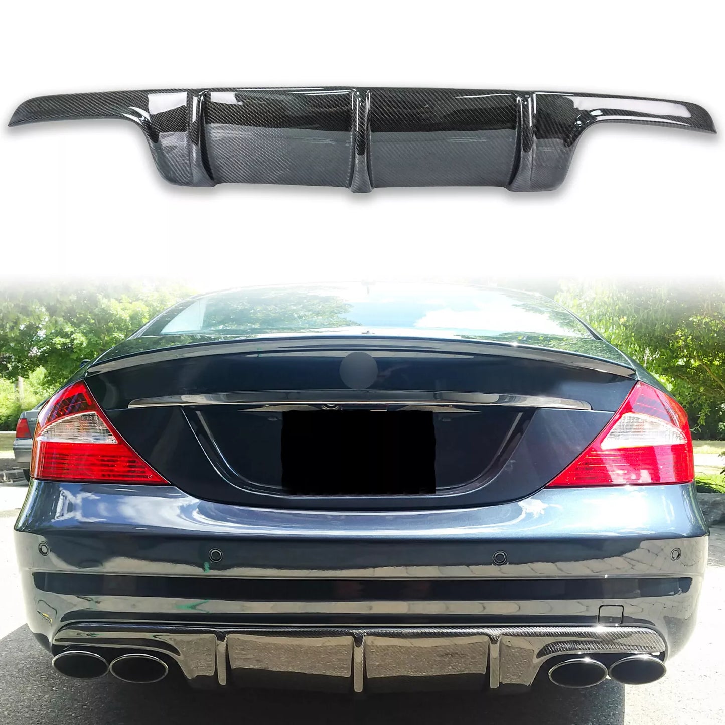 Rear Bumper Diffuser Cover for Mercedes C219 CLS55 AMG (2006-2008)