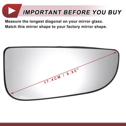 Right Passenger Side Lower Mirror Glass Replacement for Dodge