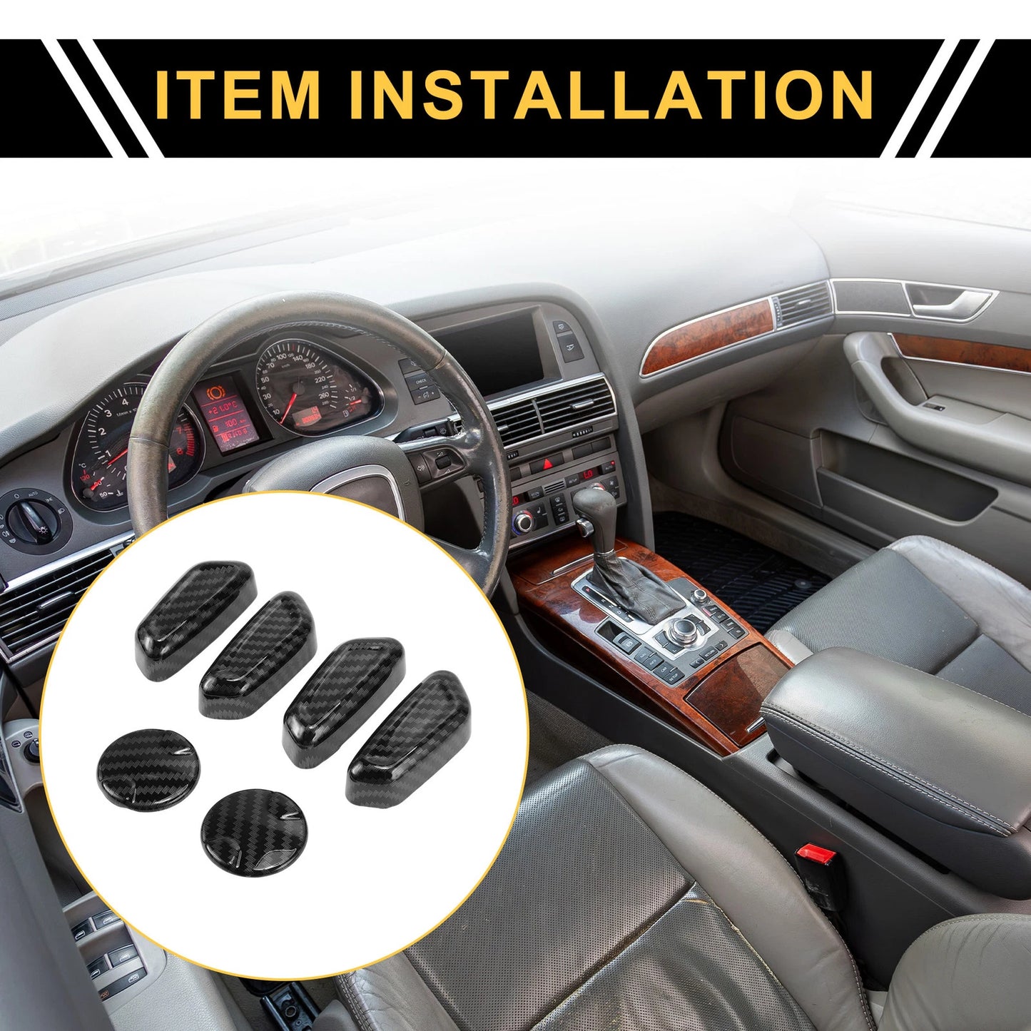 Carbon Fiber Seat Adjustment Knob Cover for Ford F-150 (2015-2024)