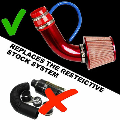 Cold Air Intake Filter System for AC Red Aluminum Induction Pipe for Car