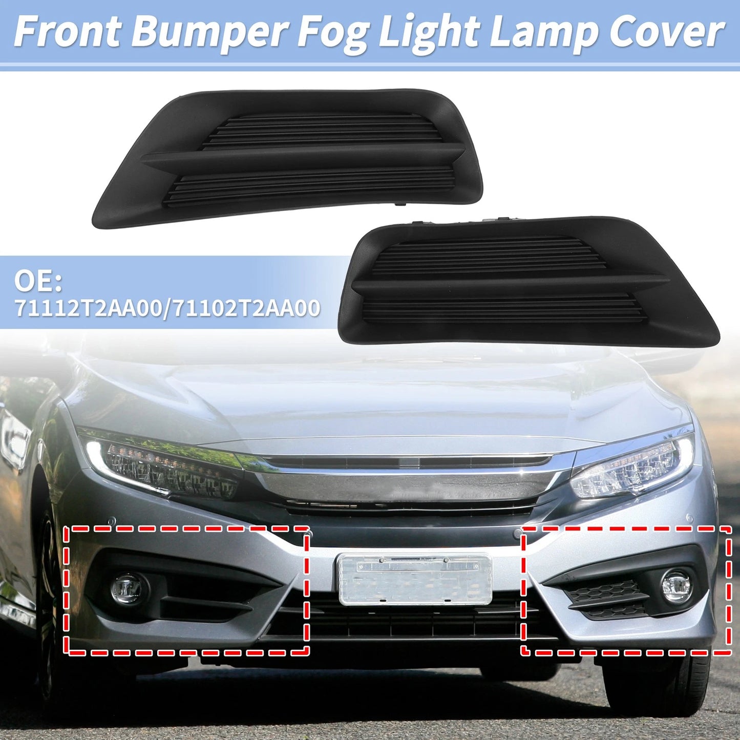 Front Bumper Fog Light Lamp Cover for Honda Accord (2013-2015)