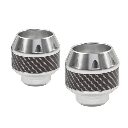 2 x Silver Motorcycle Front Fork Frame Sliders for Make & Model