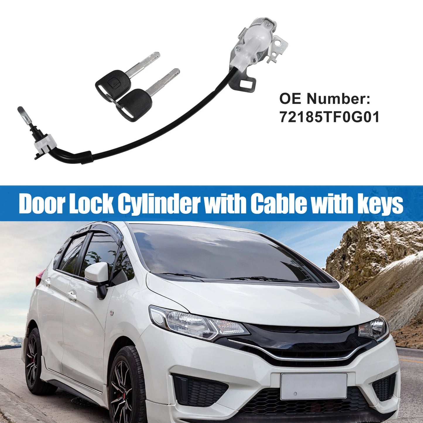 Car Door Lock Cylinder Set with Keys for Honda Fit (2009-2013)