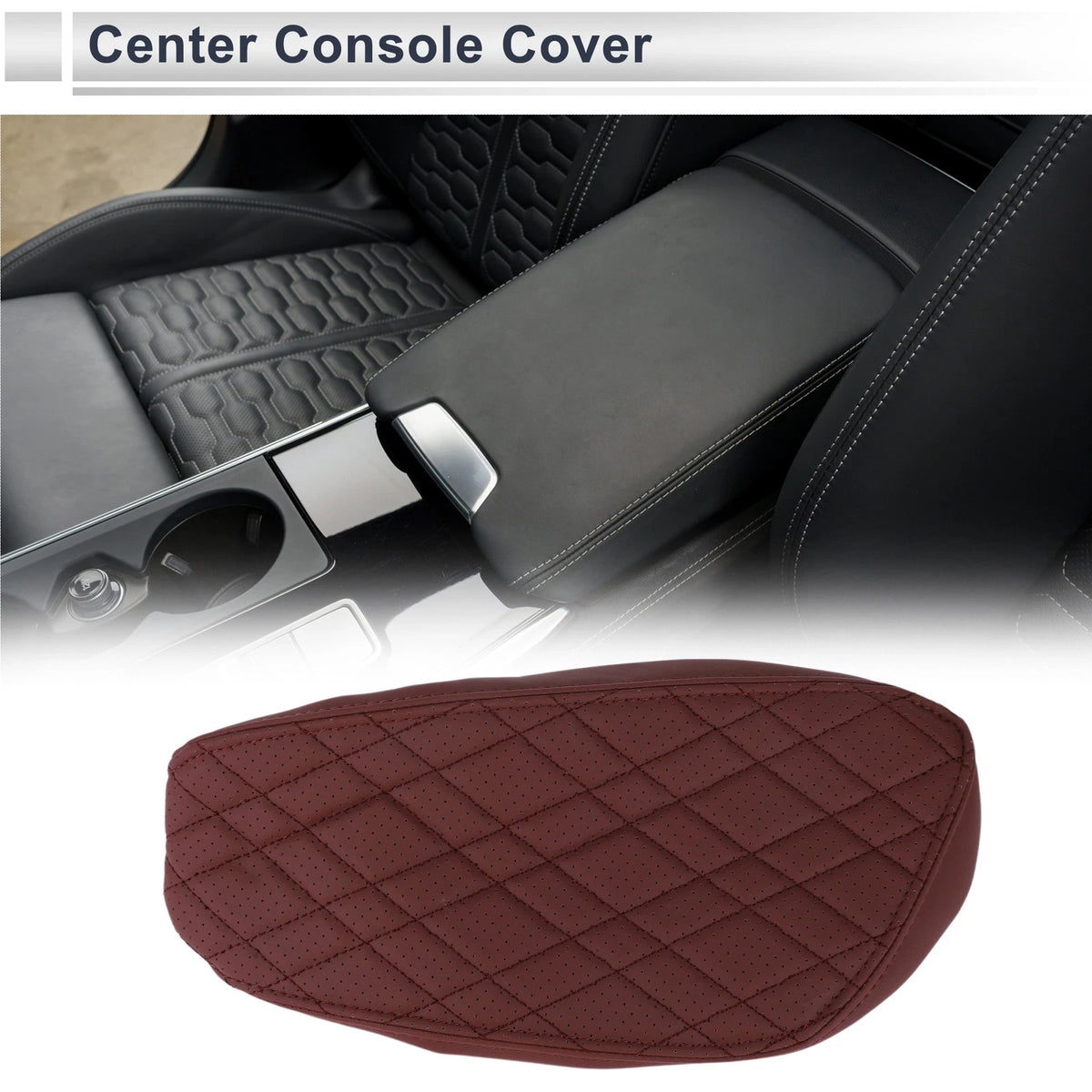 Car Center Console Cover for BMW X1 2016-2022 Wine Red 1 x Cover