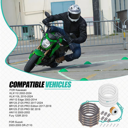 Heavy Duty Clutch Kit w/Gasket for Kawasaki KLX110L 2010-2024