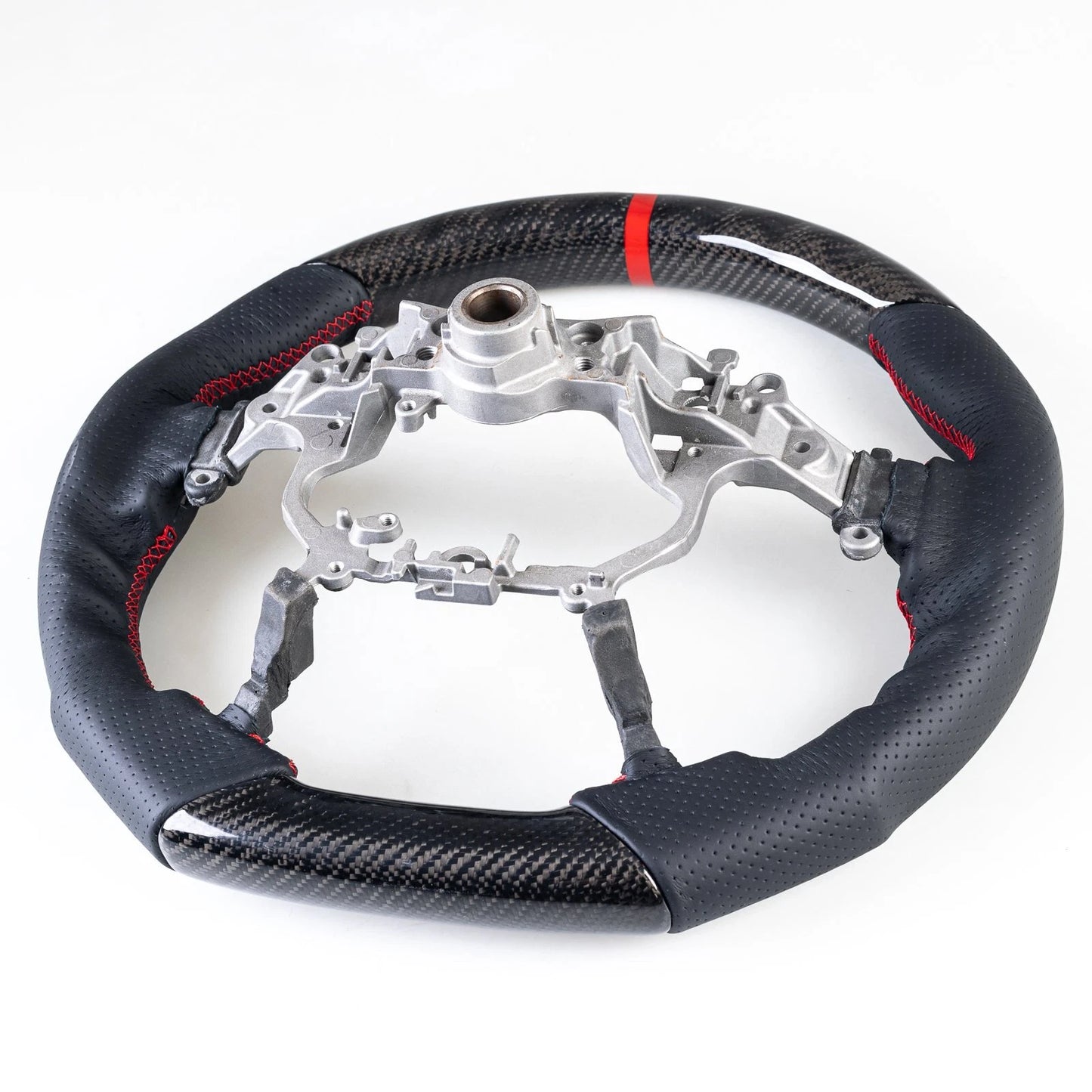 Carbon Flat Bottom Leather Steering Wheel for Toyota Land Cruiser Prado (2003-2009)