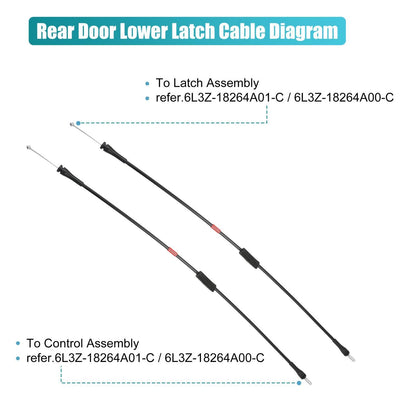 Rear Lower Door Latch Cable Set for Ford F-150 F-250 (1997-2004)