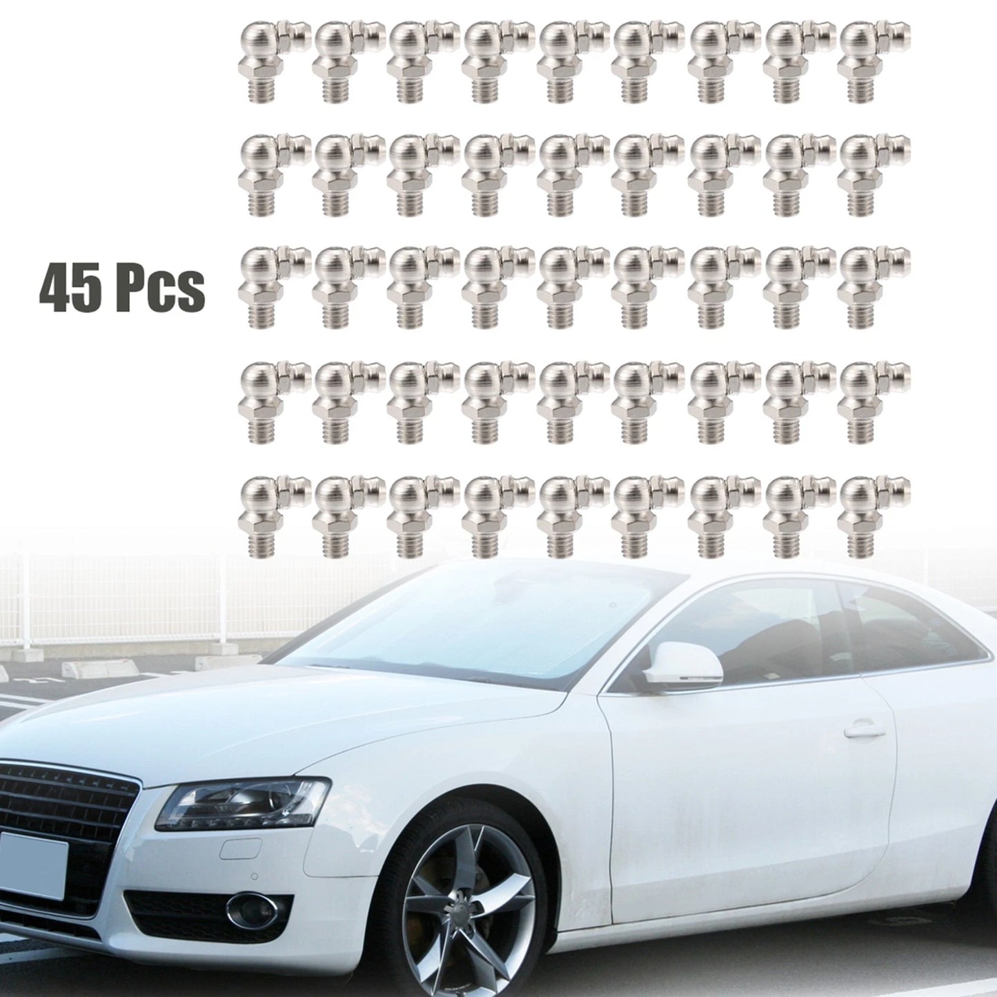45pcs M6 x 1 90° Nickel Plated Nipple Fitting for Motorcycle