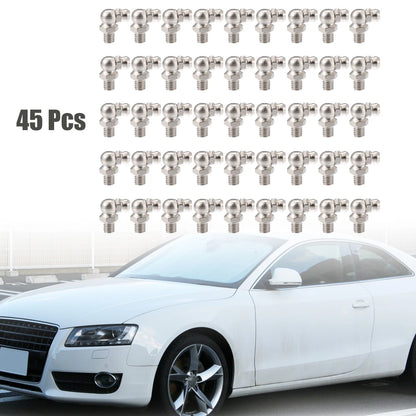 45pcs M6 x 1 90° Nickel Plated Nipple Fitting for Motorcycle
