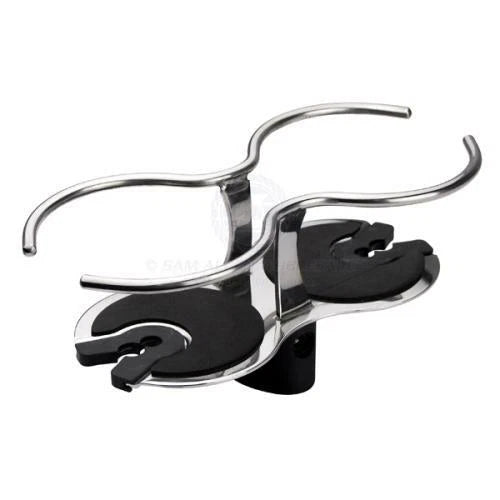Boat Wine Glass / Drink Holder Polished Stainless Steel Surface Mount