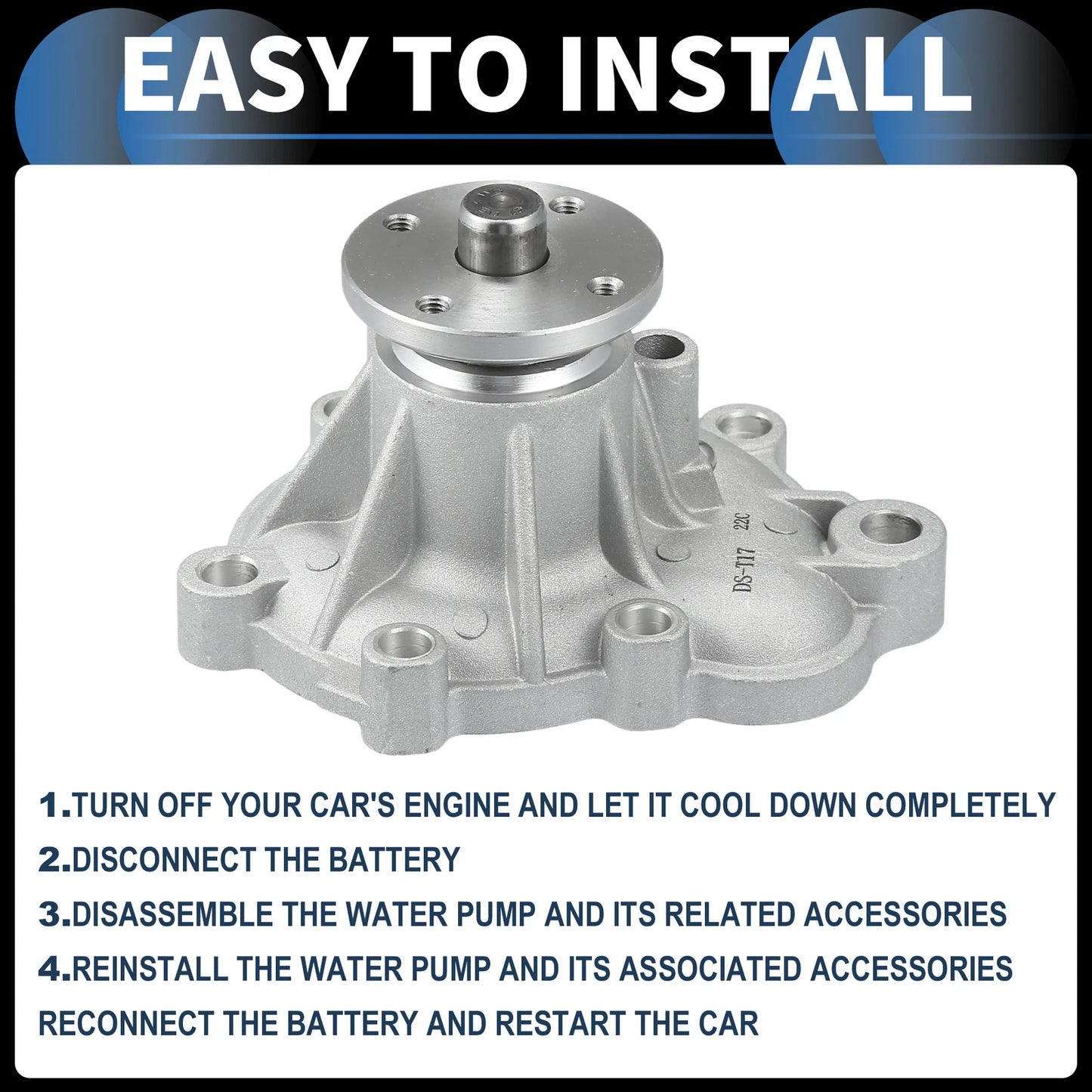 Water Pump with Gasket & Screws Kit for Toyota Van (1984-1989)