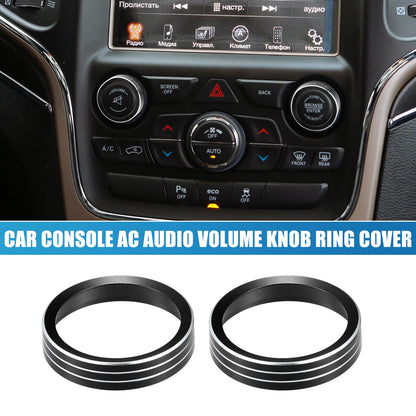 2 x Console Audio Volume Knob Ring Covers for Jeep Grand Cherokee (2014-2020)