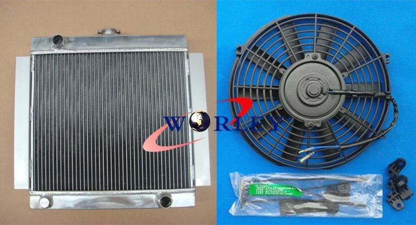 3 Row Aluminum Radiator + Fan for Ford Escort Mk1 Mk2 RS2000 (1968-1980)