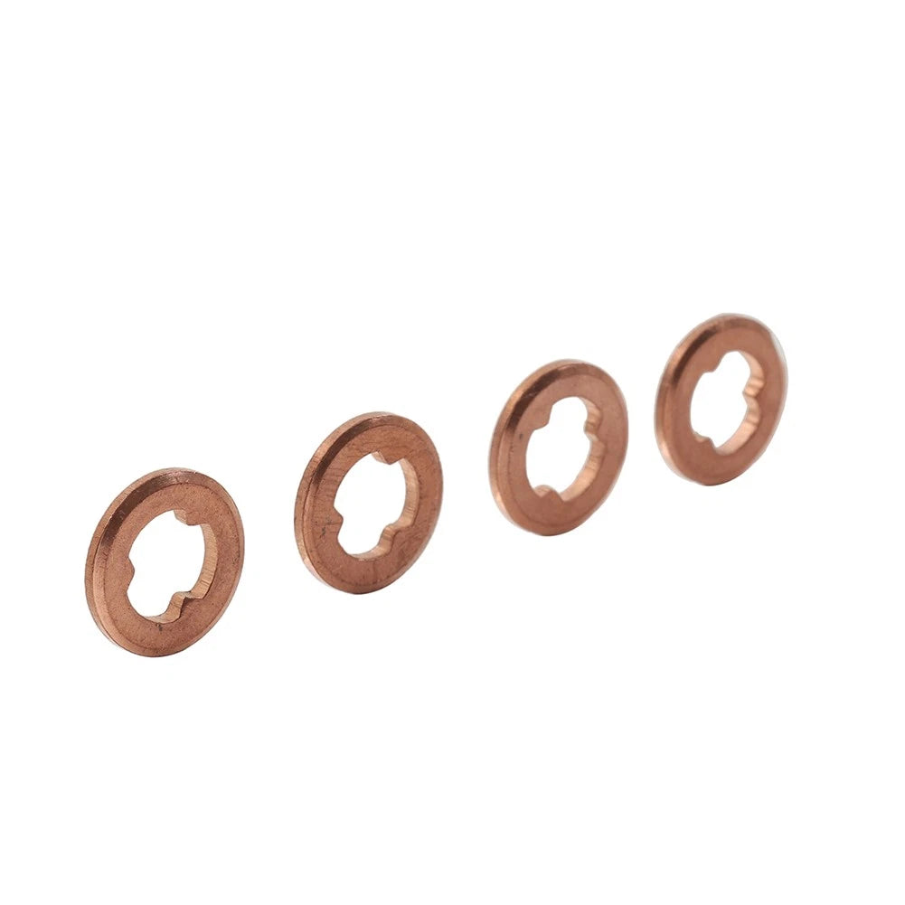 4 x Copper Diesel Injector Nozzle Seal Washers for Mazda BT-50, Ford (2006-2011)