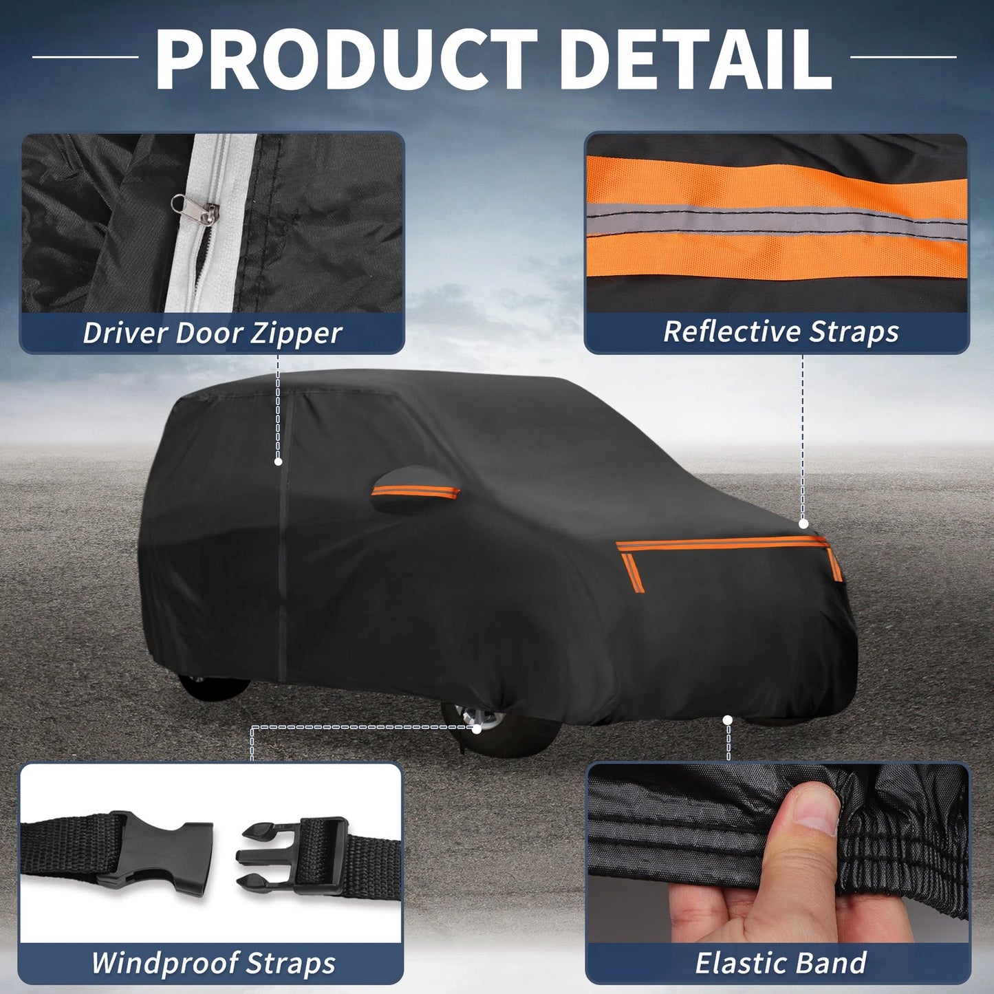 Waterproof Aluminum Film Cotton Car Cover for Toyota Vitz (2005-2015)