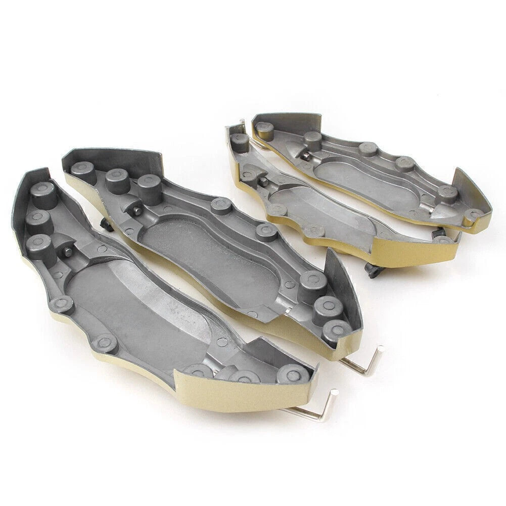 4 x Metal 3D Universal Gold Brake Caliper Covers for Make & Model