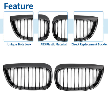 Front Upper Bumper Grille for BMW 1 Series E87 (2003-2007) Gloss Black