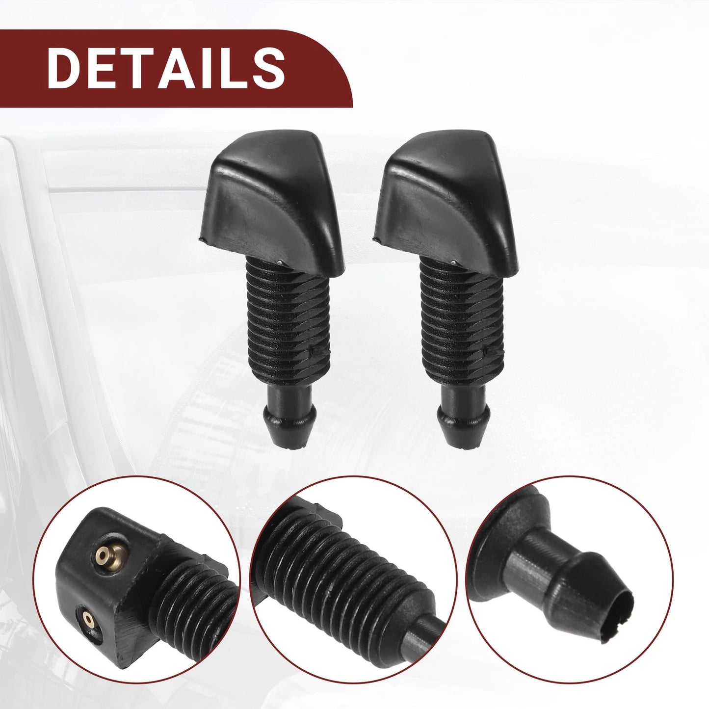 Windshield Washer Nozzle 1x for GMC Front with Hose and Connectors