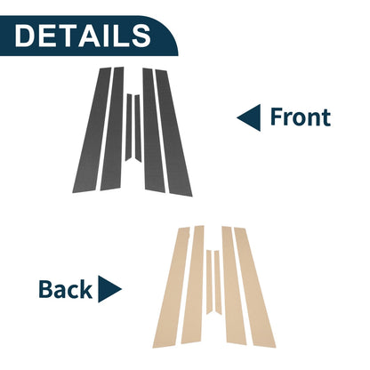 6 Pcs Door Pillar Window Trim for Honda Accord (1998-2002) Carbon Fiber