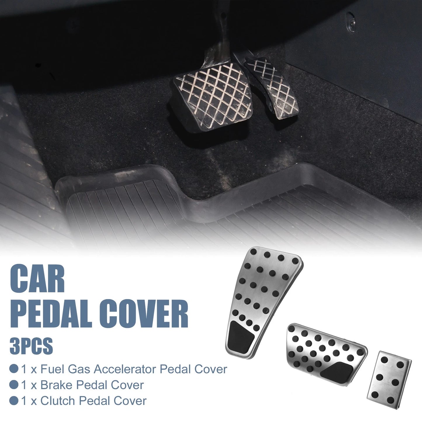 3 x Accelerator & Brake Pedal Covers for Dodge Ram (2011-2018)