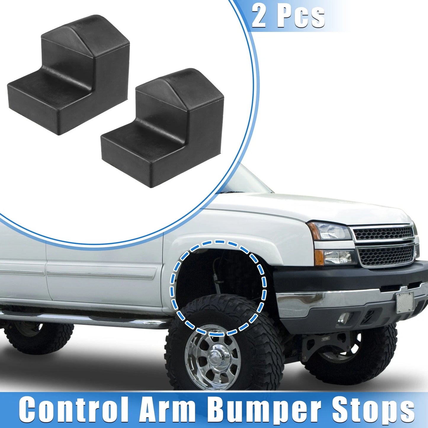 Front Lower Suspension Control Arm Bumper Stops for GMC Sierra 2500 Black
