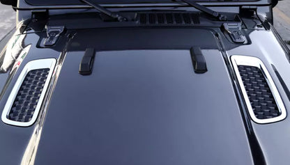Hood Vent Air Frame Cover Trim for 2018-2023 Jeep Wrangler JL Chrome 2 x pcs (2018-2023)