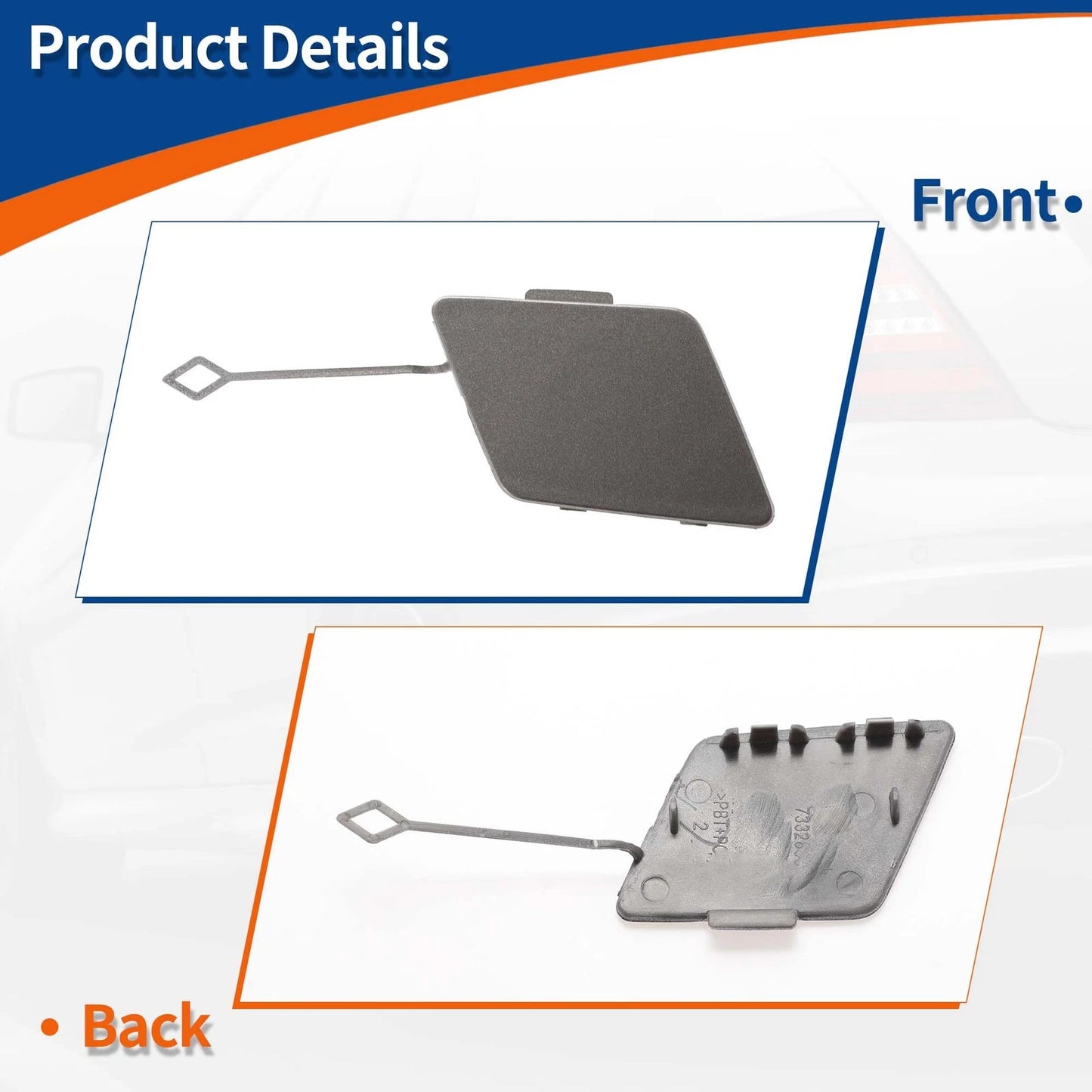 Front Right Bumper Tow Hook Cover Cap for BMW Bronze Metallic