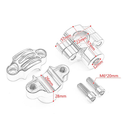 22MM Handlebar Risers Fat Bar Mount Clamp Black for Universal Motorcycle