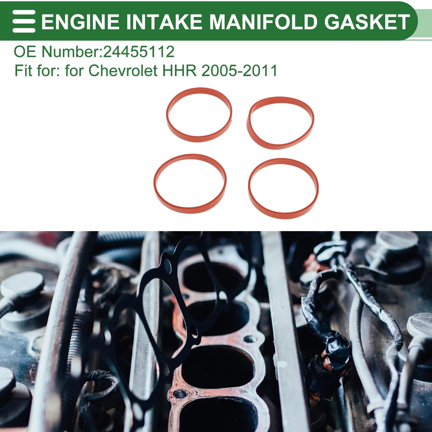Intake Manifold Gasket for Chevrolet HHR (2005-2011) 4 Pcs