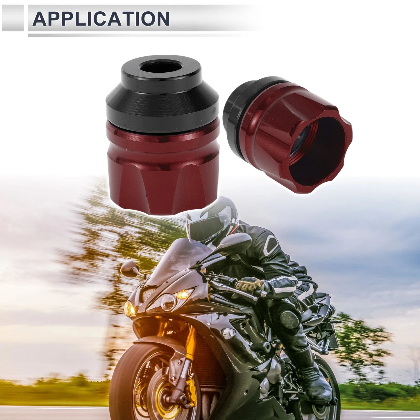 14mm Aluminum Alloy Motorcycle Slider Frame Red for Make Model