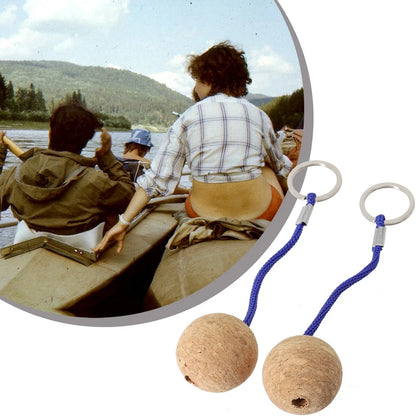 Floating Cork Ball Key Ring for Boat/Kayak - 2 Pcs Buoyant Rope