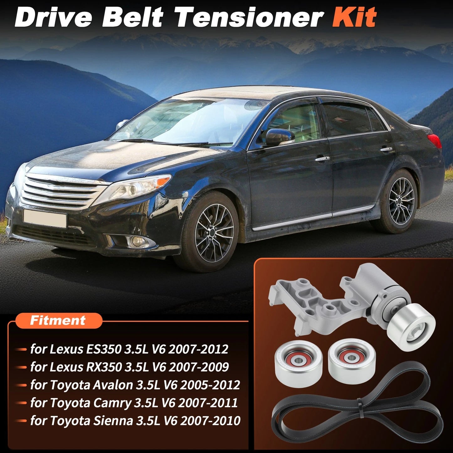 Serpentine Belt Tensioner & Idler Pulley for Lexus ES350 RX350 (2007-2012)