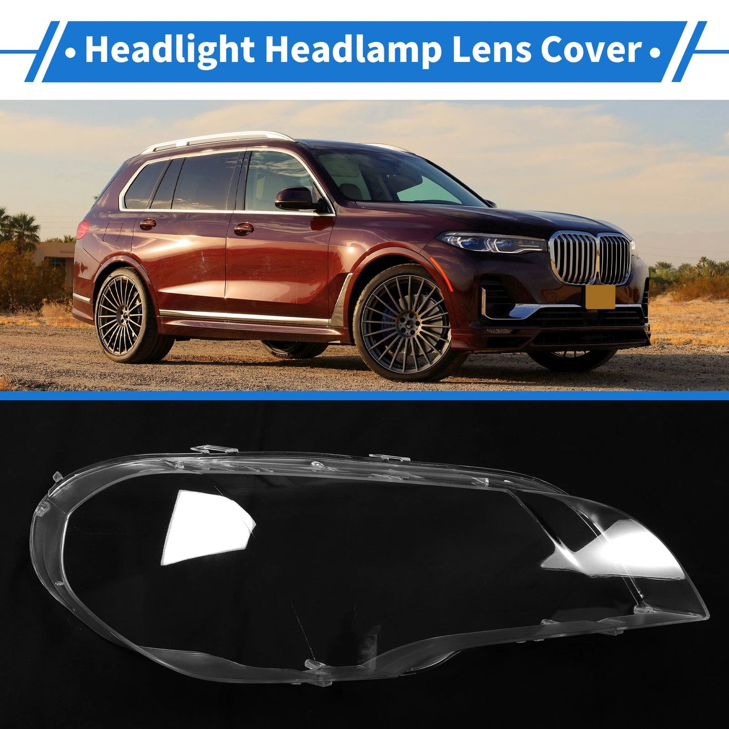 Front Right Headlight Lens Cover for BMW X5 E70 (2008-2013)
