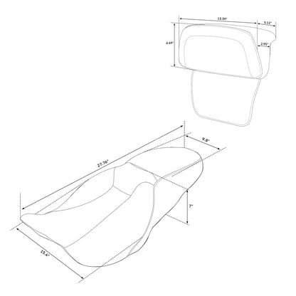 Two-Up Driver Passenger Seat w/ Backrest Pad for Harley Road Glide (2014-2023)