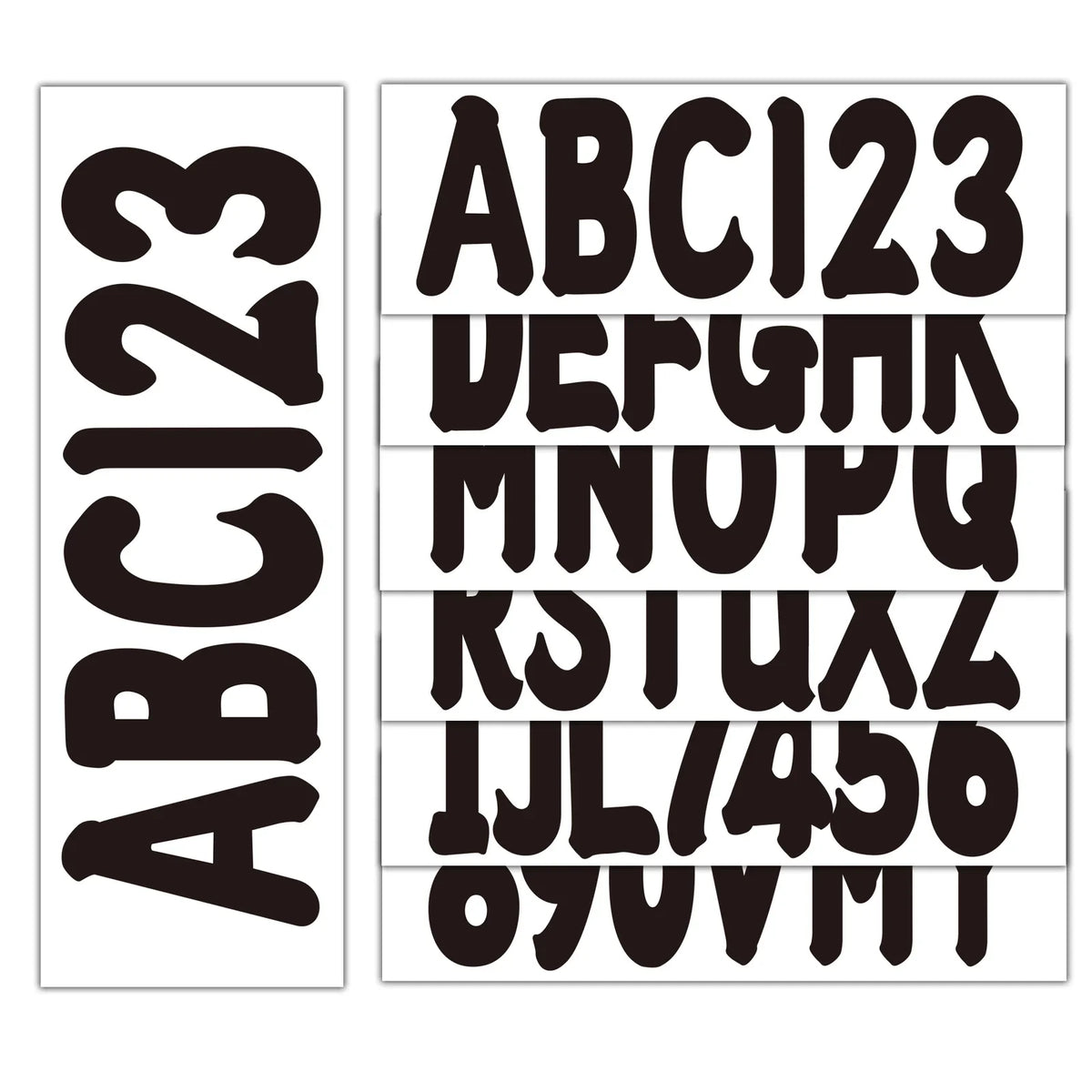 Custom Boat Registration Numbers Decals 4 Sets A-Z & 0-9 - Black
