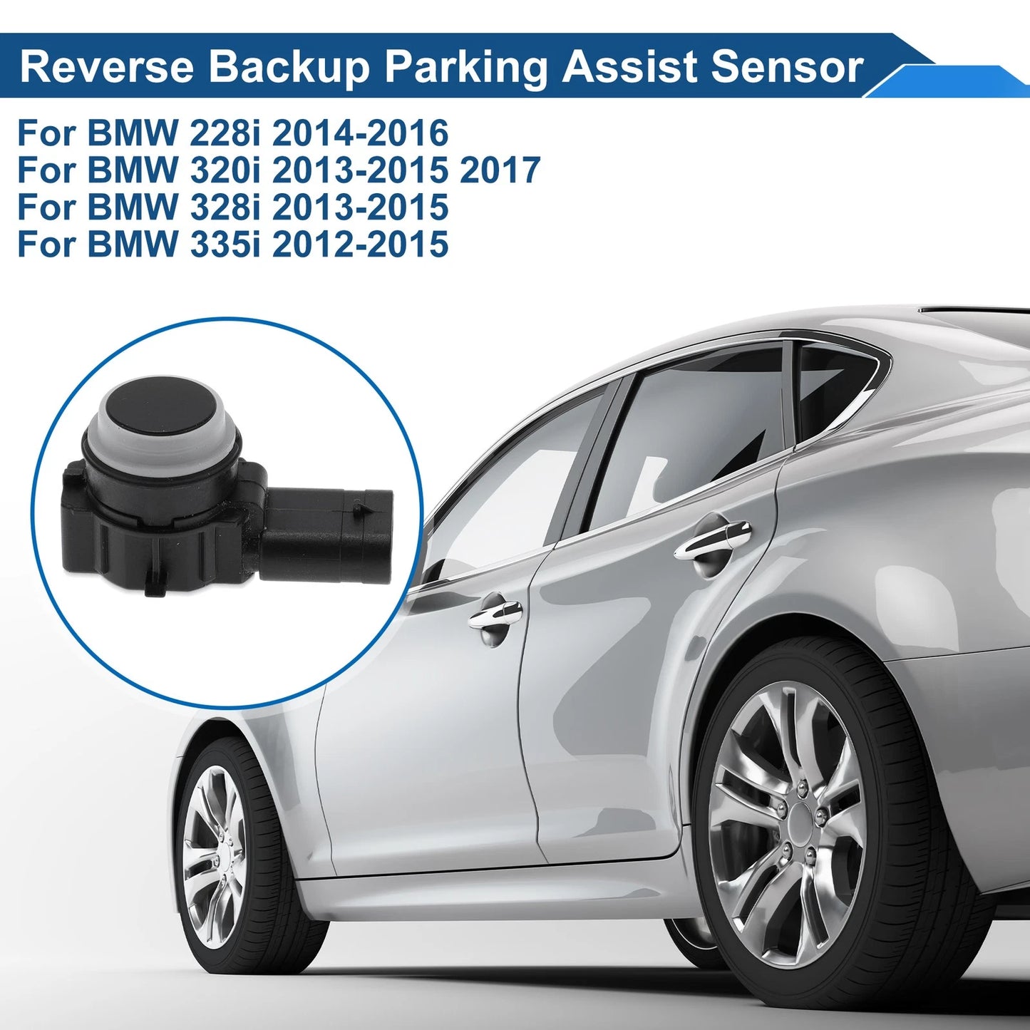 Reverse Backup Parking Sensor for BMW 228i (2014-2016) Black 1 Pc