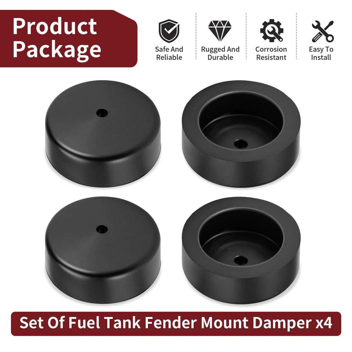 4-Pack Front & Rear Fender Rubber Damper for Yamaha TX750 TX650 (1973–1974)
