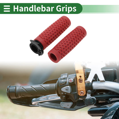 22mm Motorcycle Hand Grips Cover Kit Handlebar Cover TPU Dark Red