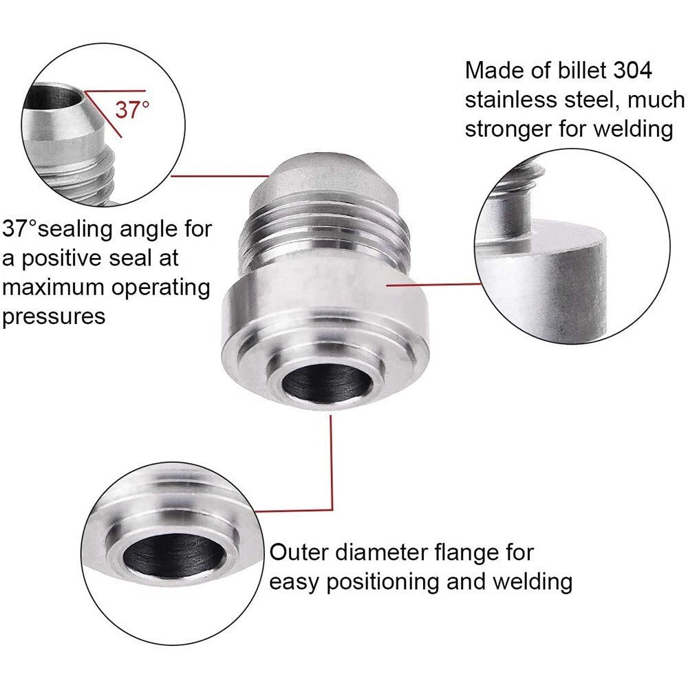 AN20 Male Aluminium Weld-On JIC Bung Fitting for Various Makes & Models