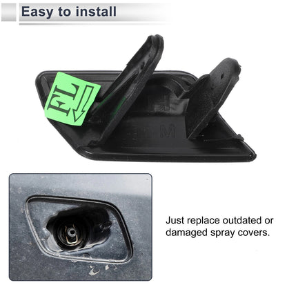 Front Left Washer Nozzle Cover for BMW 335i GT xDrive (2012-2015) Black